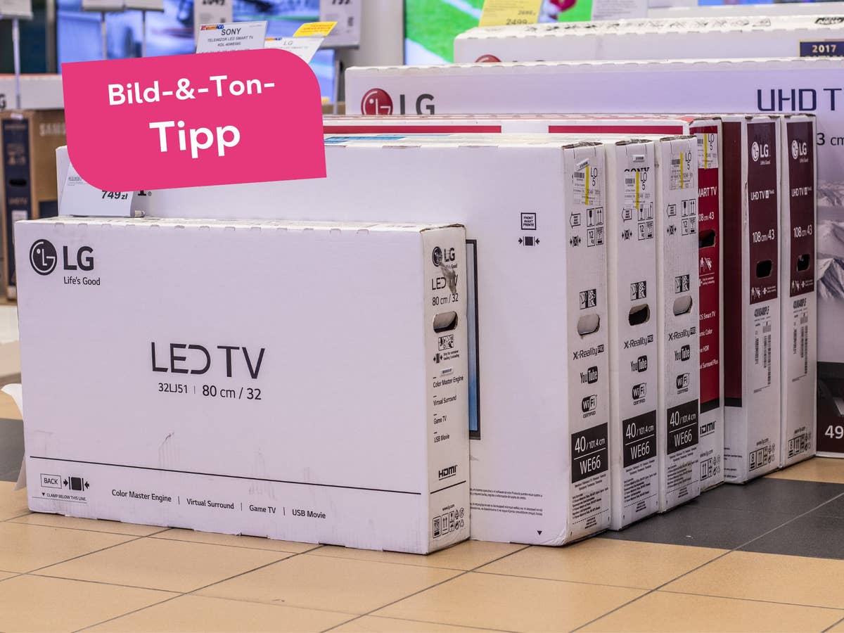 LG-Fernseher im Laden - Hinweis auf 