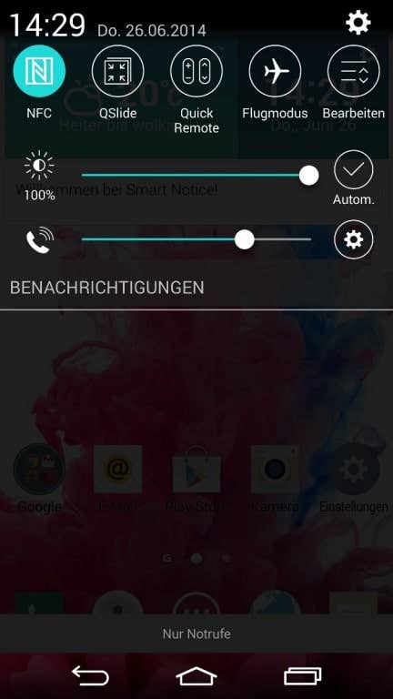 LG G3: Benutzeroberfläche