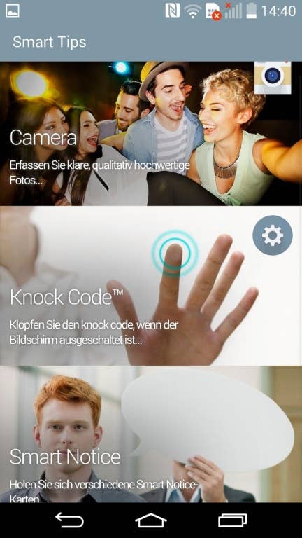 LG G3: Benutzeroberfläche