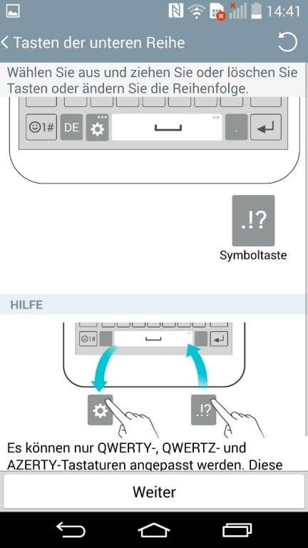 LG G3: Benutzeroberfläche