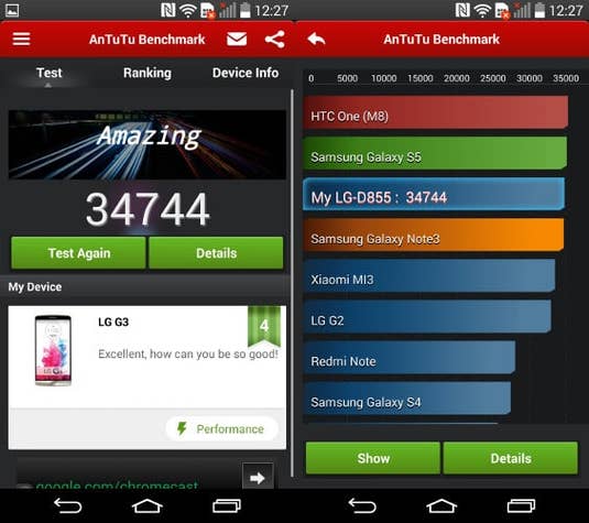 LG G3 im AnTuTu-Benchmarktest