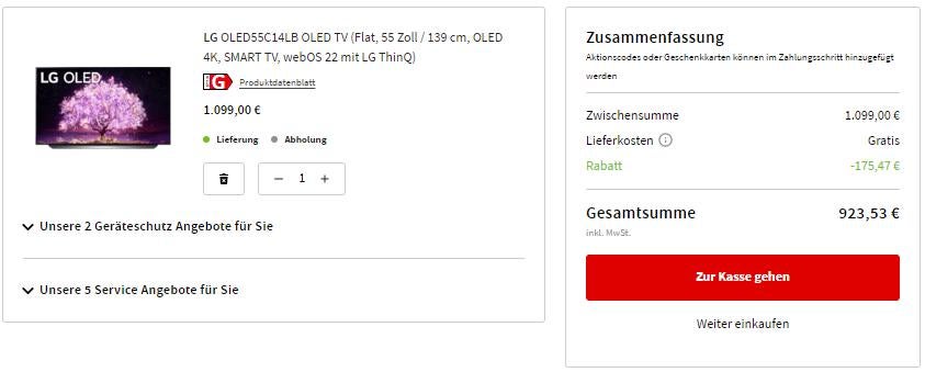 LG-OLED-Angebot bei MediaMarkt mit MwSt-Rabatt