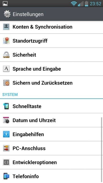 LG Optimus L9 2: Android und Nutzeroberfläche