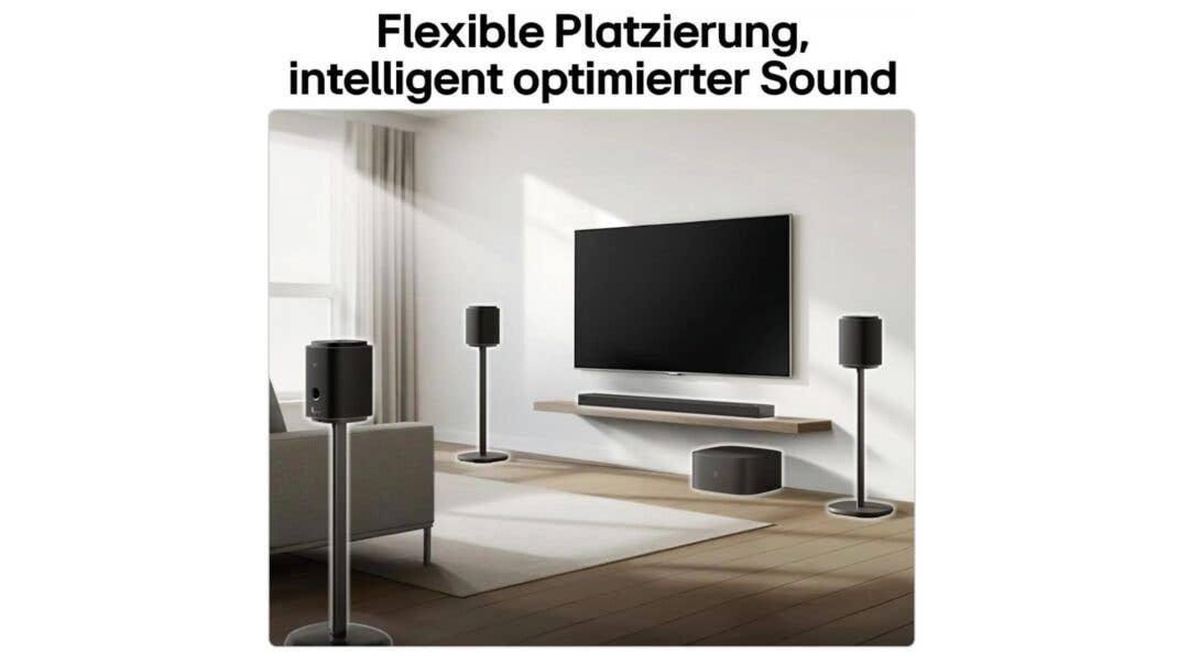 LG Sound Suite Produkte in einem Wohnzimmer
