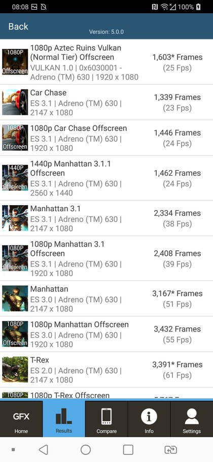 LG V40 ThinQ Benchmark Screenshot