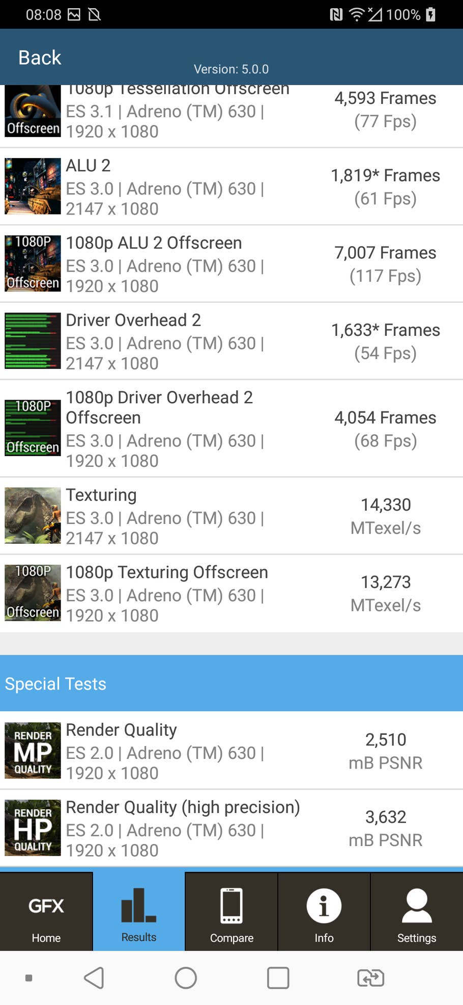 LG V40 ThinQ Benchmark Screenshot