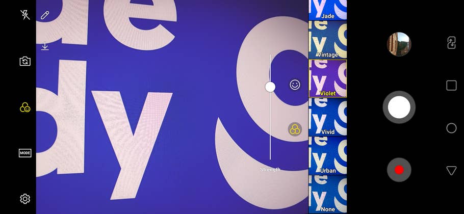 LG V40 ThinQ Kamera-Screenshot