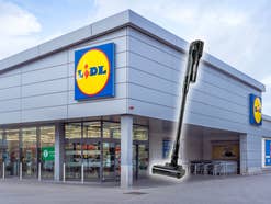 Lidl-Filiale von außen und Akkusauger
