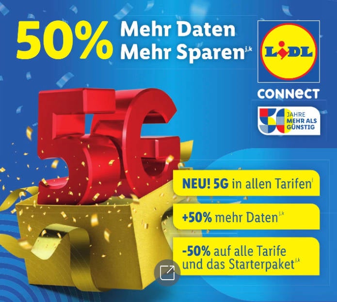 Werbung zu 5G bei Lidl Connect.