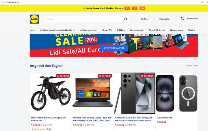 Lidl Fake-Shop