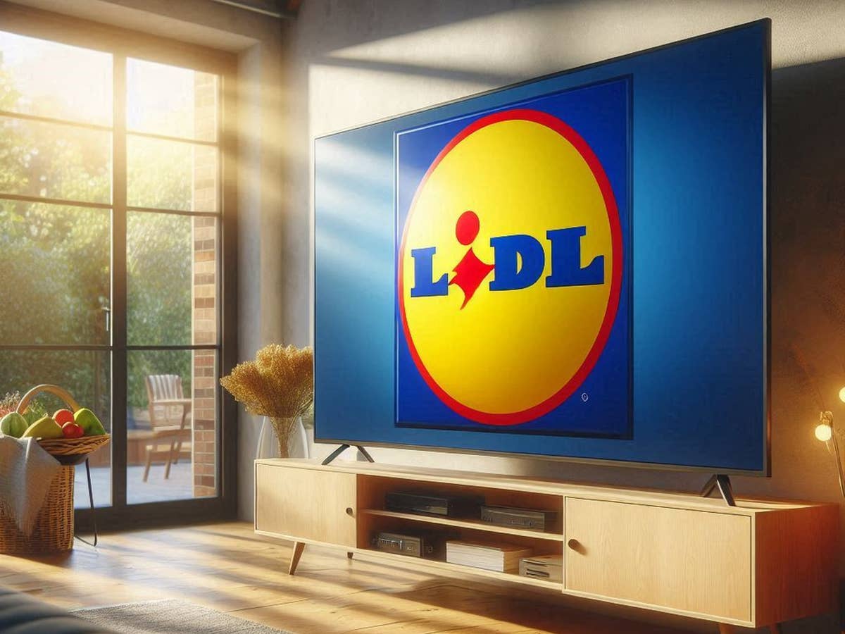 Fernseher in einem Wohnzimmer im Sonnenlicht.