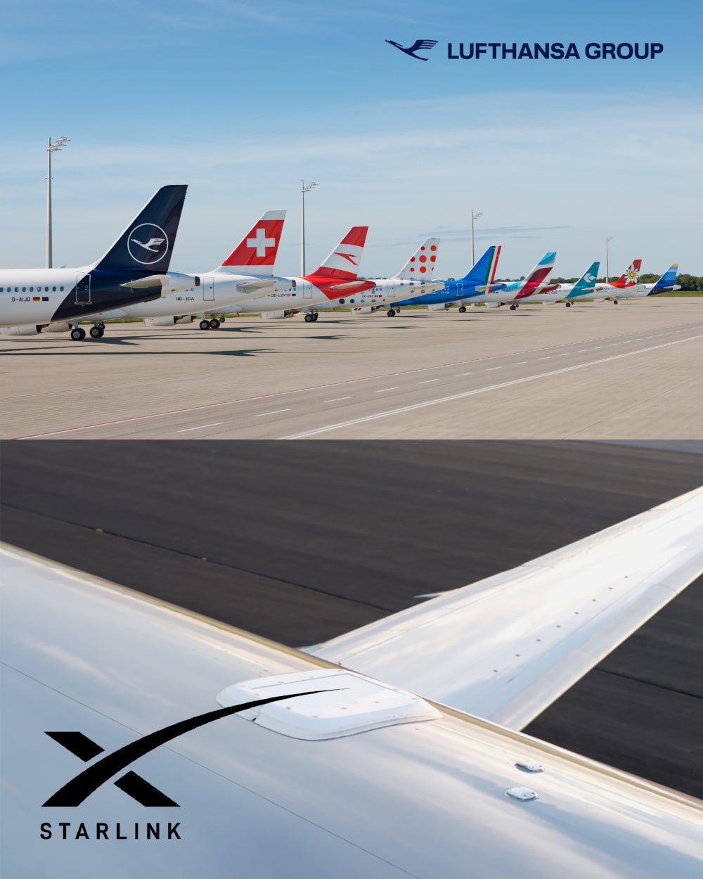Lufthansa und Starlink kooperieren.