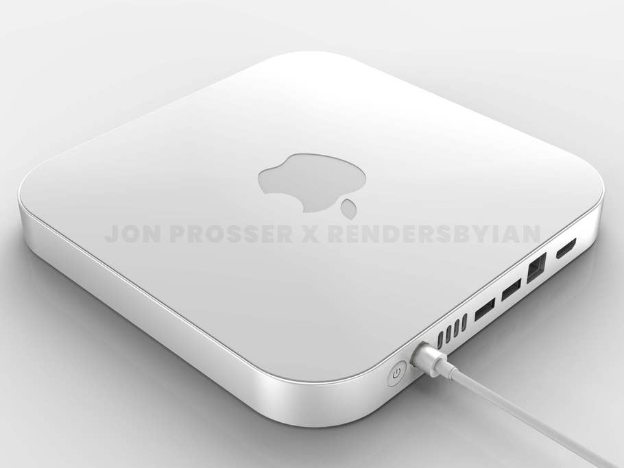 Renderbild eines angeblichen Mac mini mit M1X-Chip