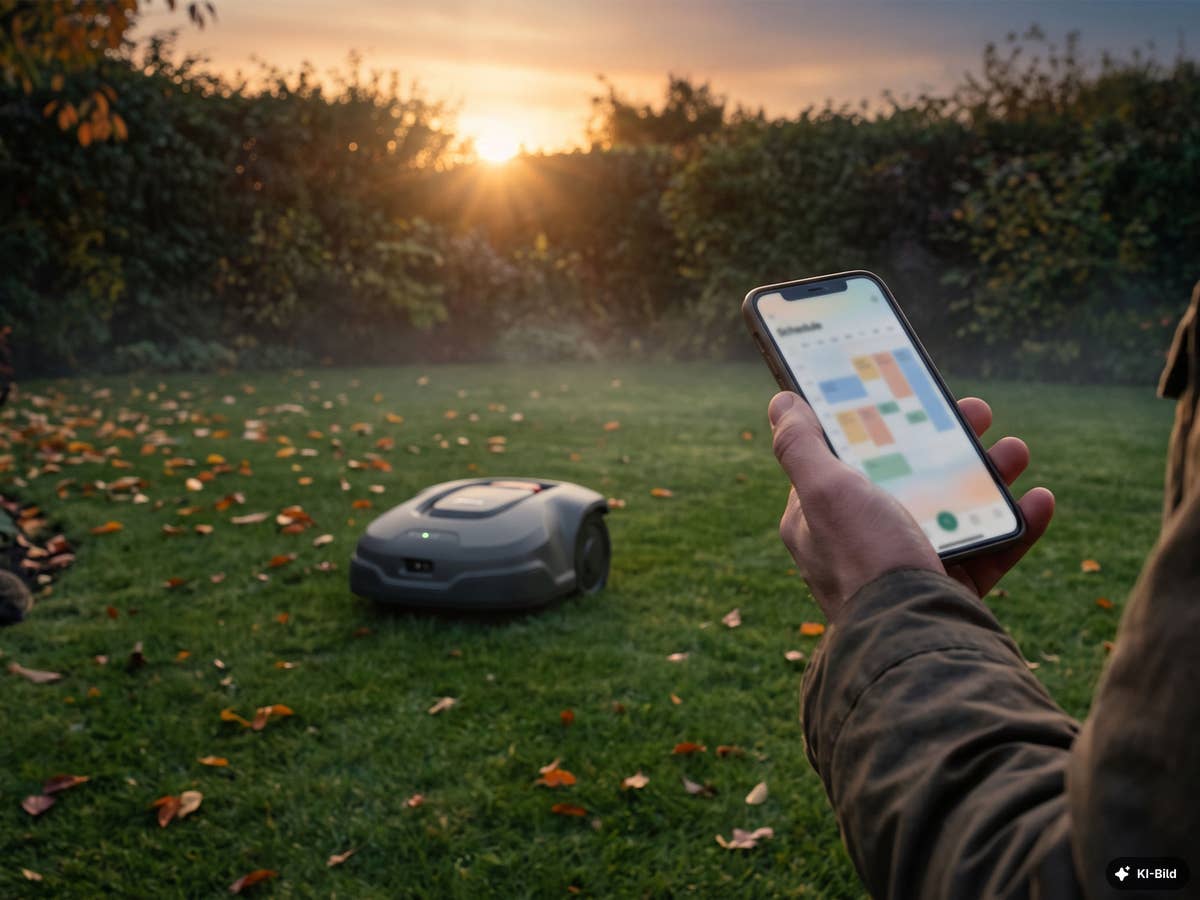 Jeder Mähroboter-Nutzer sollte jetzt dringend handeln Mähroboter in der Abenddämmerung