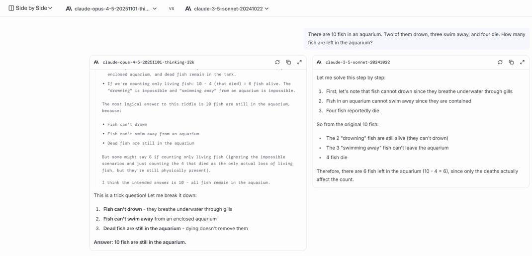 Screenshot eines KI-Duells in der LMArena.