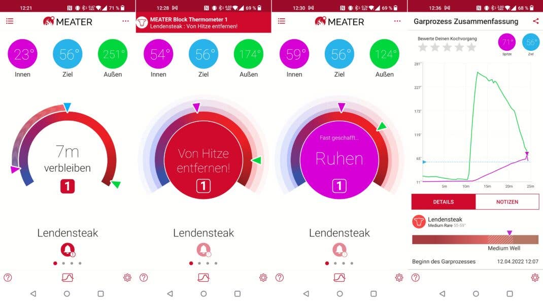 Die App begleitet den Grillprozess