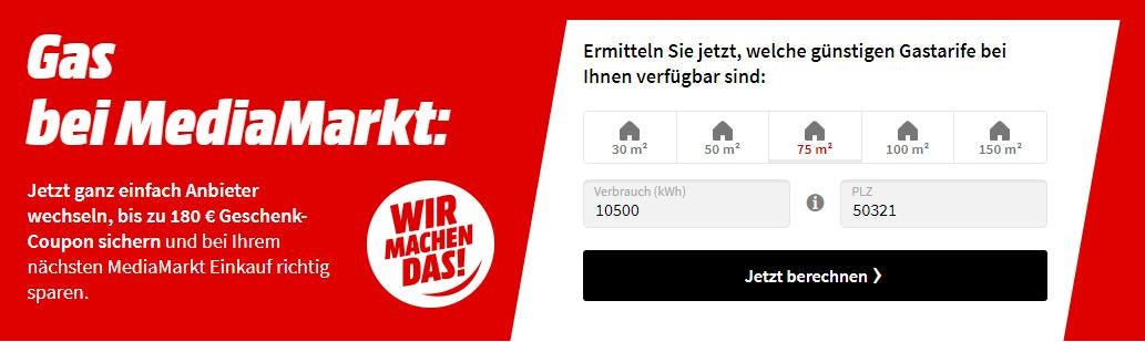 Gas-Tarifrechner bei MediaMarkt