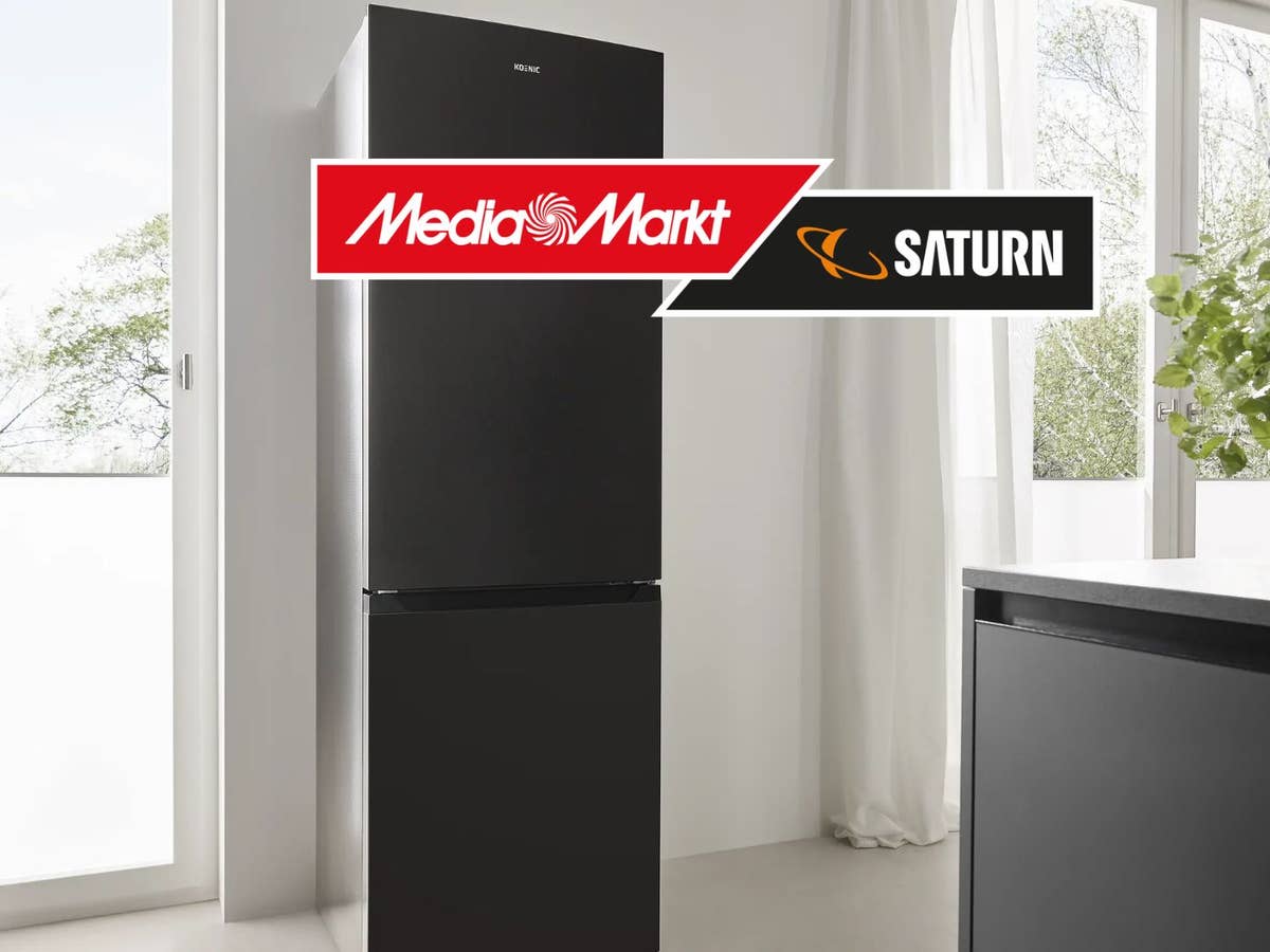 Kühlschrank im Angebot bei MediaMarkt Ein Kühlschrank steht in einer Küche