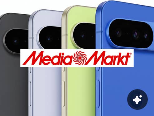 Google Pixel Smartphones mit Media Markt Logo.