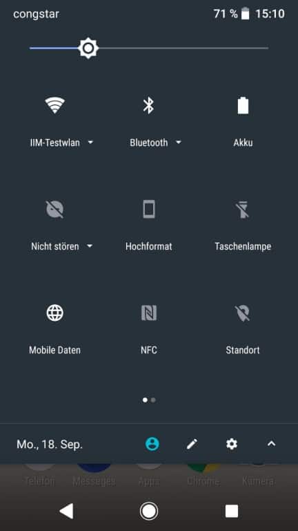 Menü und Benutzeroberfläche des Sony Xperia XZ1