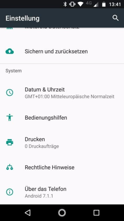 Menü und Einstellungen des Moto Z2 Force