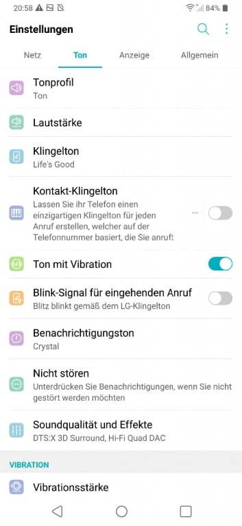 Menü und Einstellungen