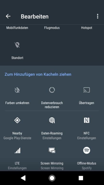 Menü und Einstellungen in der Software des Xperia XZ1 Compact