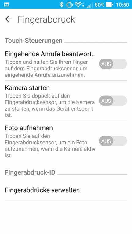 Menüführung beim Asus ZenFone 3 Deluxe