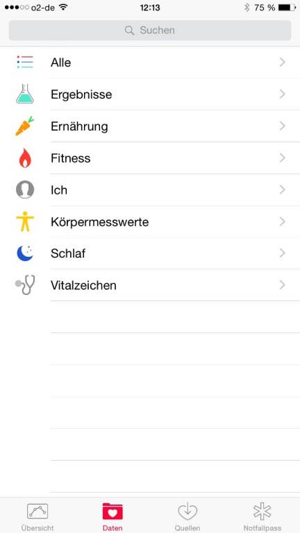 Menüs und Anwendungen des Apple iPhone 6 Plus