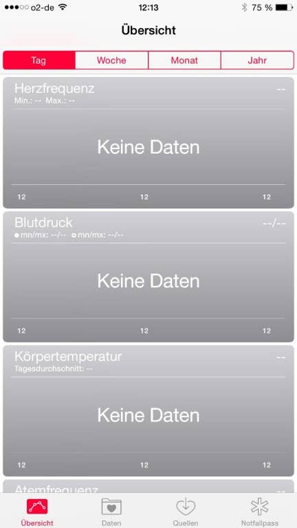 Menüs und Anwendungen des Apple iPhone 6 Plus