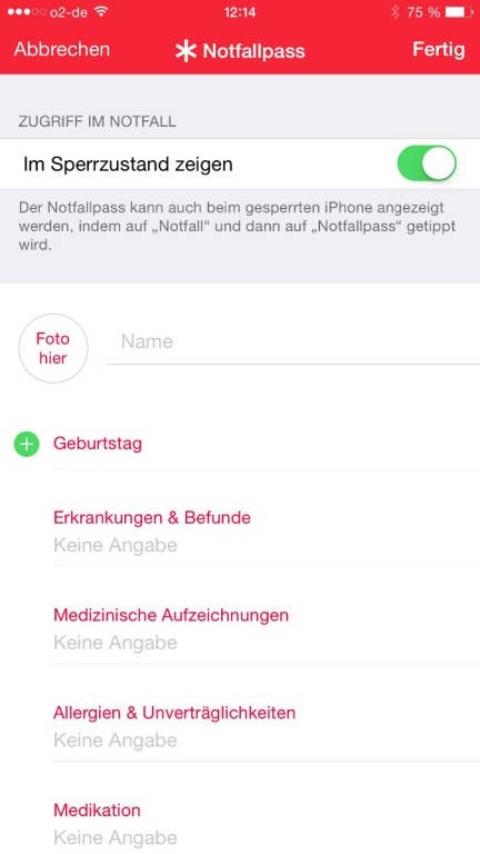 Menüs und Anwendungen des Apple iPhone 6 Plus