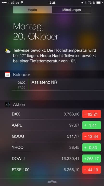 Menüs und Anwendungen des Apple iPhone 6 Plus