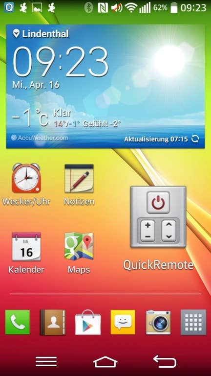 Menü-Screenshots zum LG G2 mini