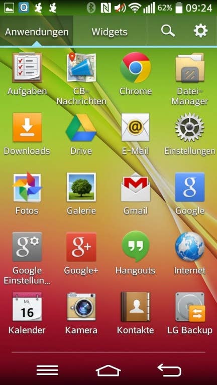 Menü-Screenshots zum LG G2 mini