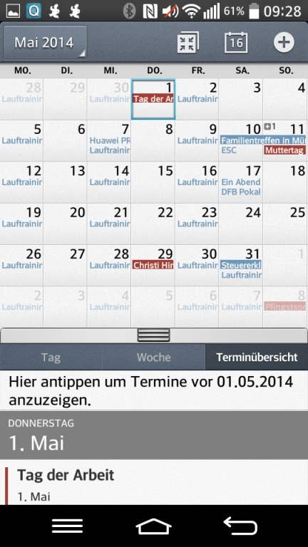 Menü-Screenshots zum LG G2 mini