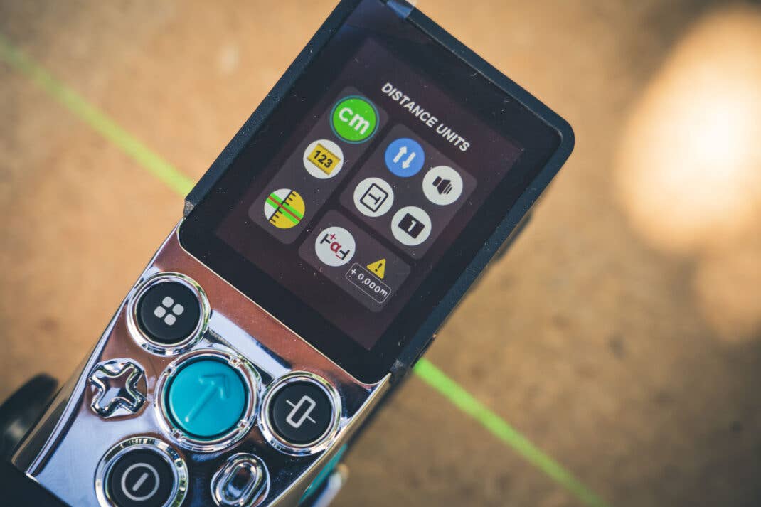 Das Einstellungsmenü des digitalen Maßbands
