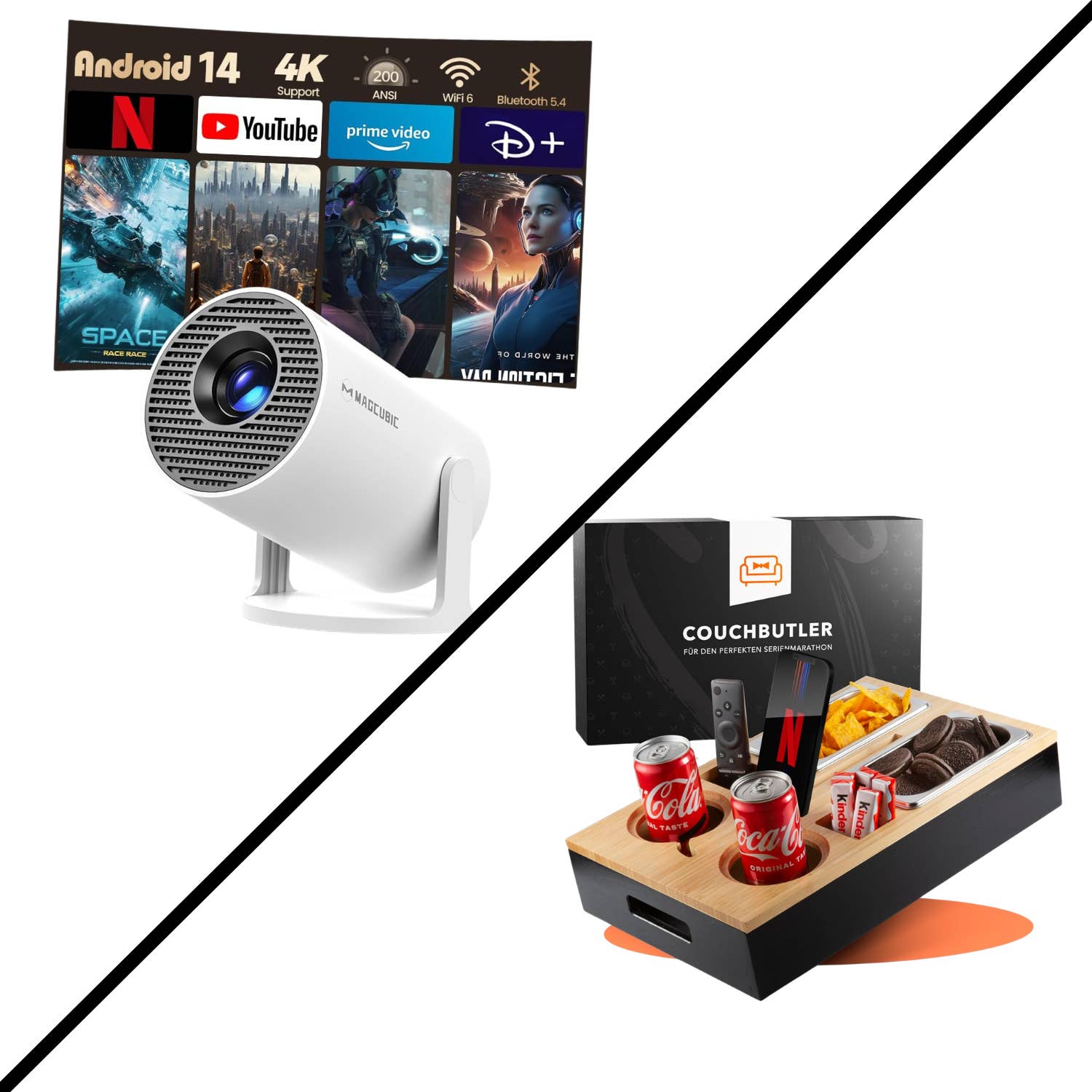 Mini-Beamer und Snackbox