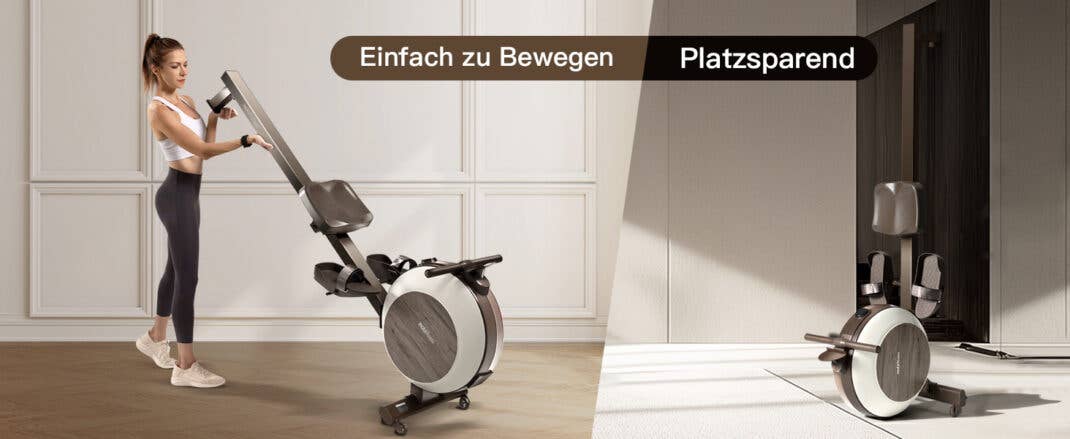 MOBI FITNESS Rudergerät Luka senkrecht aufgestellt