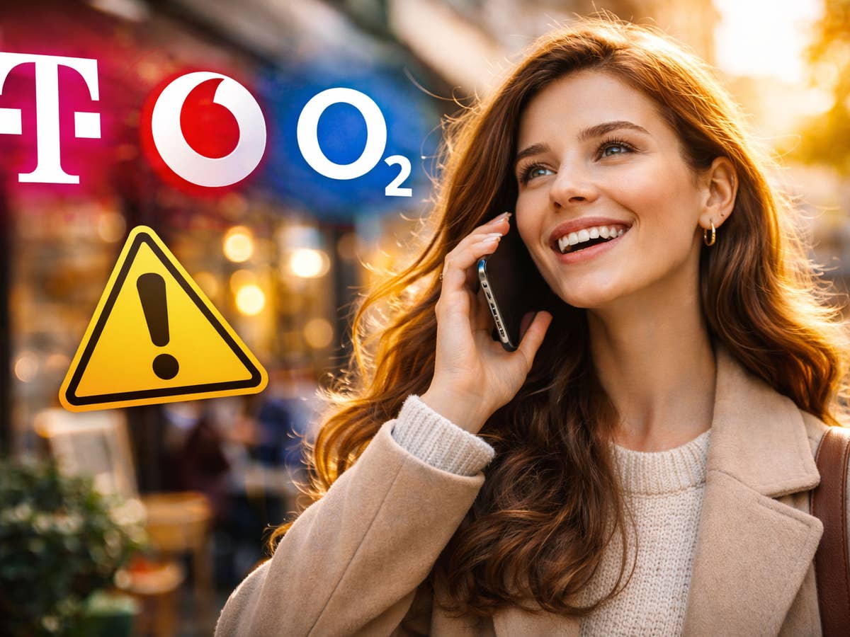Wichtige Änderungen bei Telekom, Vodafone und O2 Eine Frau telefoniert mit dem Handy, Logos der drei Mobilfunker