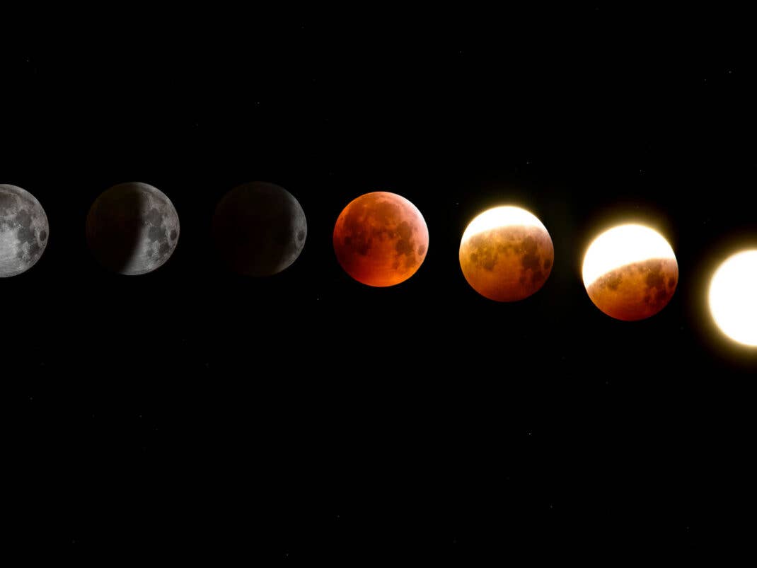 Die Mondfinsternis von Anfang bis Ende