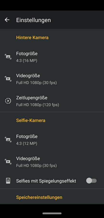 Die Kamera-Einstellungen des Motorola Moto G7 Plus