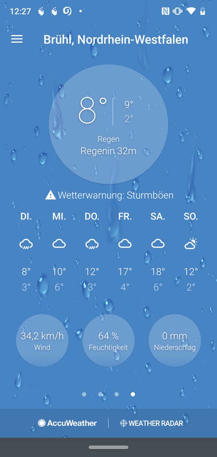 Die Wetter-App des Moto G7 Plus