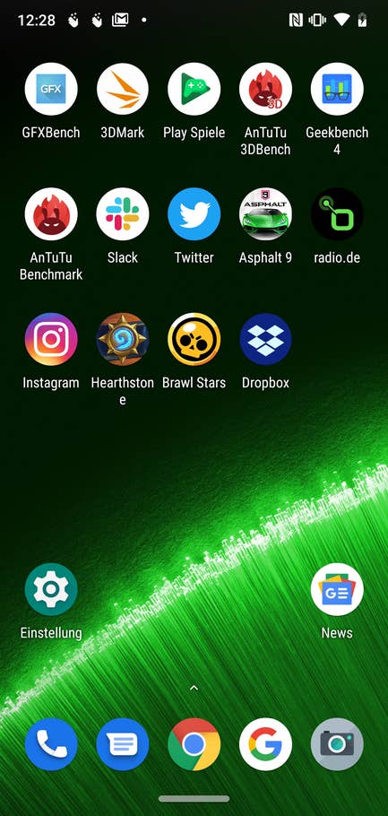 Einige Apps auf dem Home-Screen des Moto G7 Plus