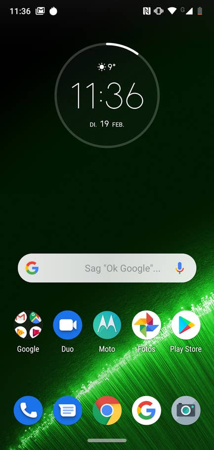 Der Home-Screen des Moto G7 Plus