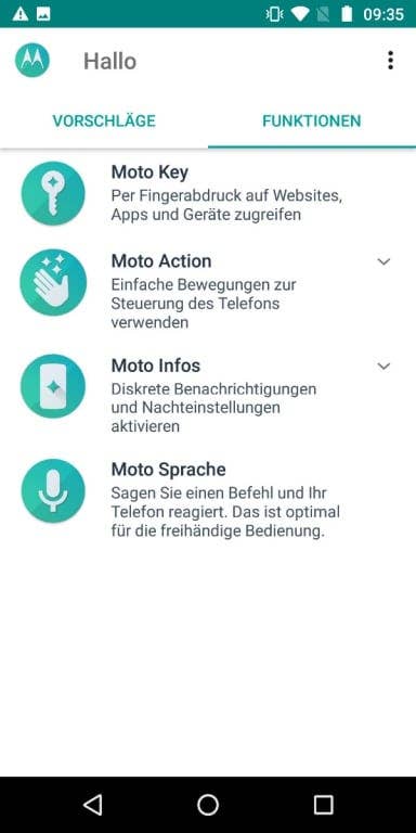 Motorola Moto G6 im Test: Menü