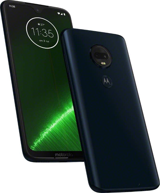 Das Motorola Moto G7 Plus in Deep Indigo.