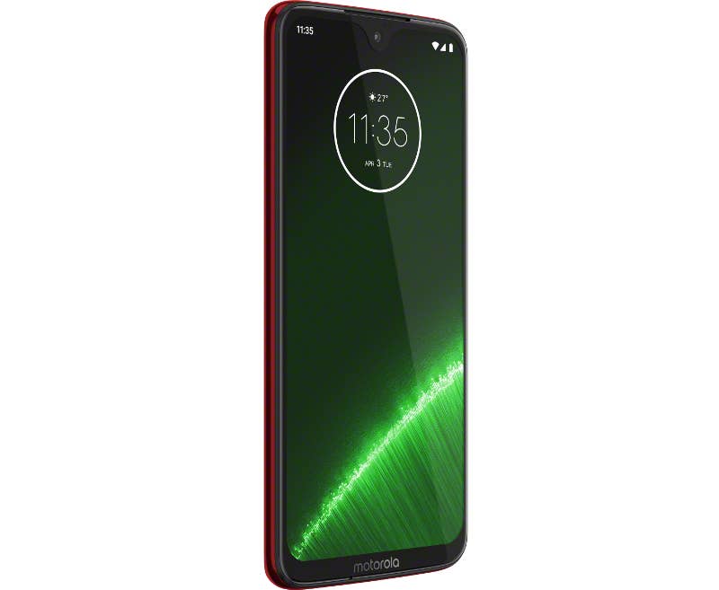 Das Motorola Moto G7 Plus in Viva Red.