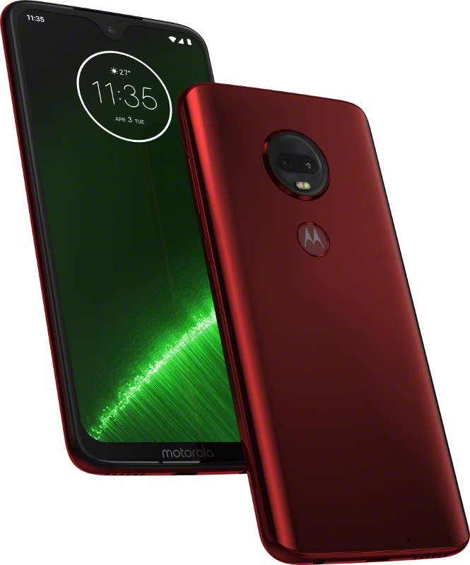 Das Motorola Moto G7 Plus in Viva Red.
