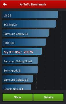 Motorola Moto X im AnTuTu-Benchmark