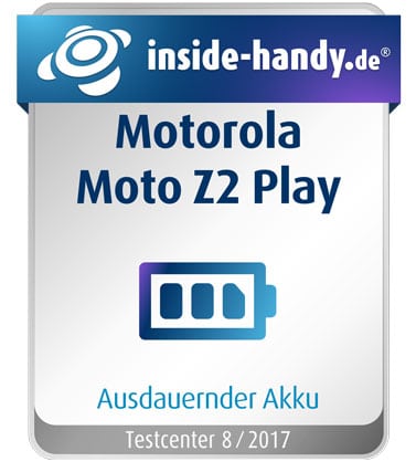 Testsiegel des Motorola Moto Z2 Play Testsiegel des Motorola Moto Z2 Play